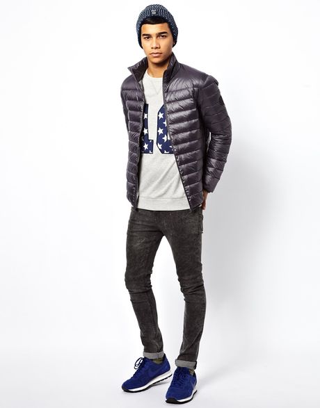 Asos Puffa Jacket with Light Weight Down in Gray for Men (Grey) | Lyst
