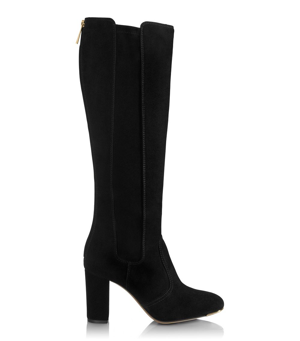 Tory burch Suede Ireland Boot in Black | Lyst