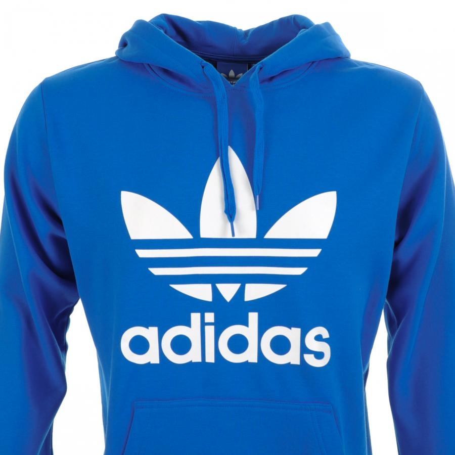 Lyst - Adidas Originals Trefoil Hooded Jumper in Blue for Men