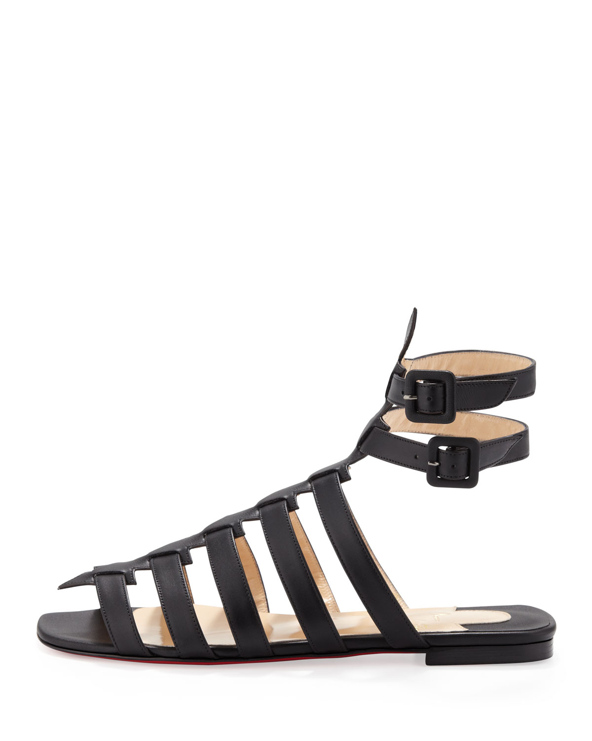 christian louboutin caged sandals Black suede | cosmetics digital ...