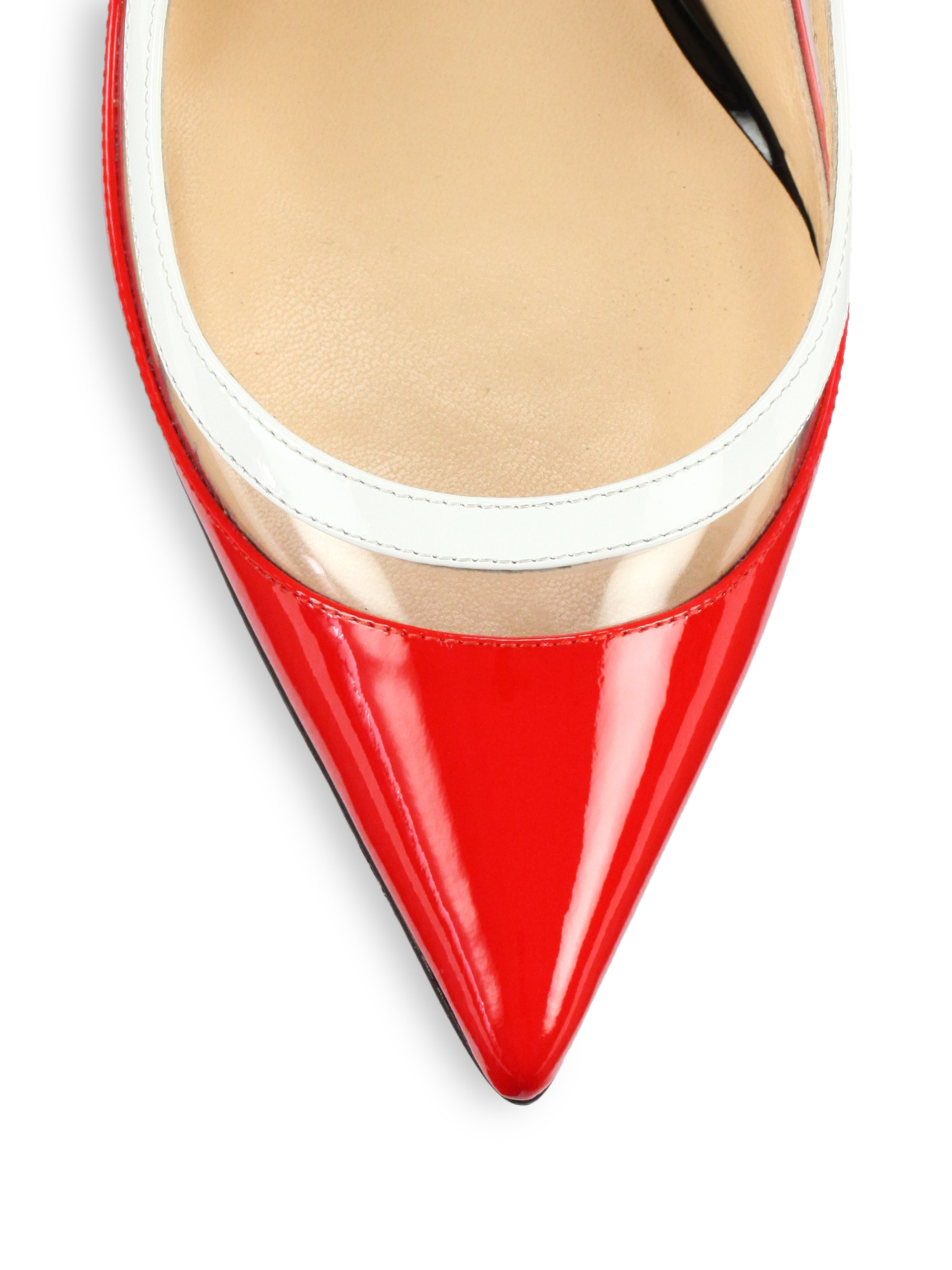 Christian louboutin Paulina Patent Leather Plastic Slingback Pumps ...  