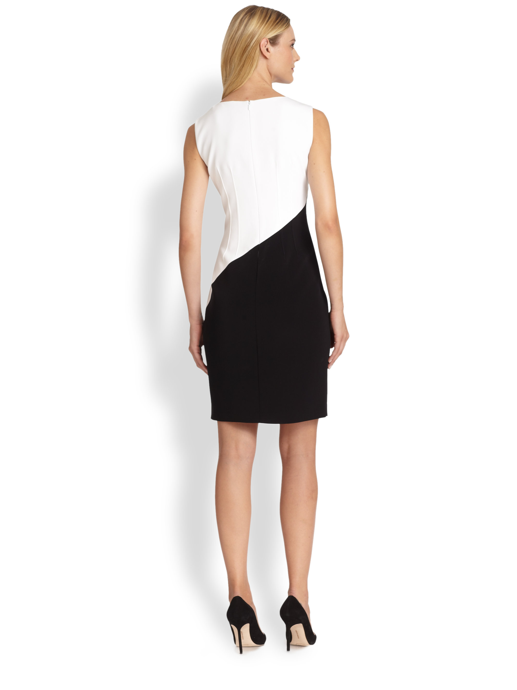 Lyst - Elie Tahari Audrina Colorblock Tank Dress In Black