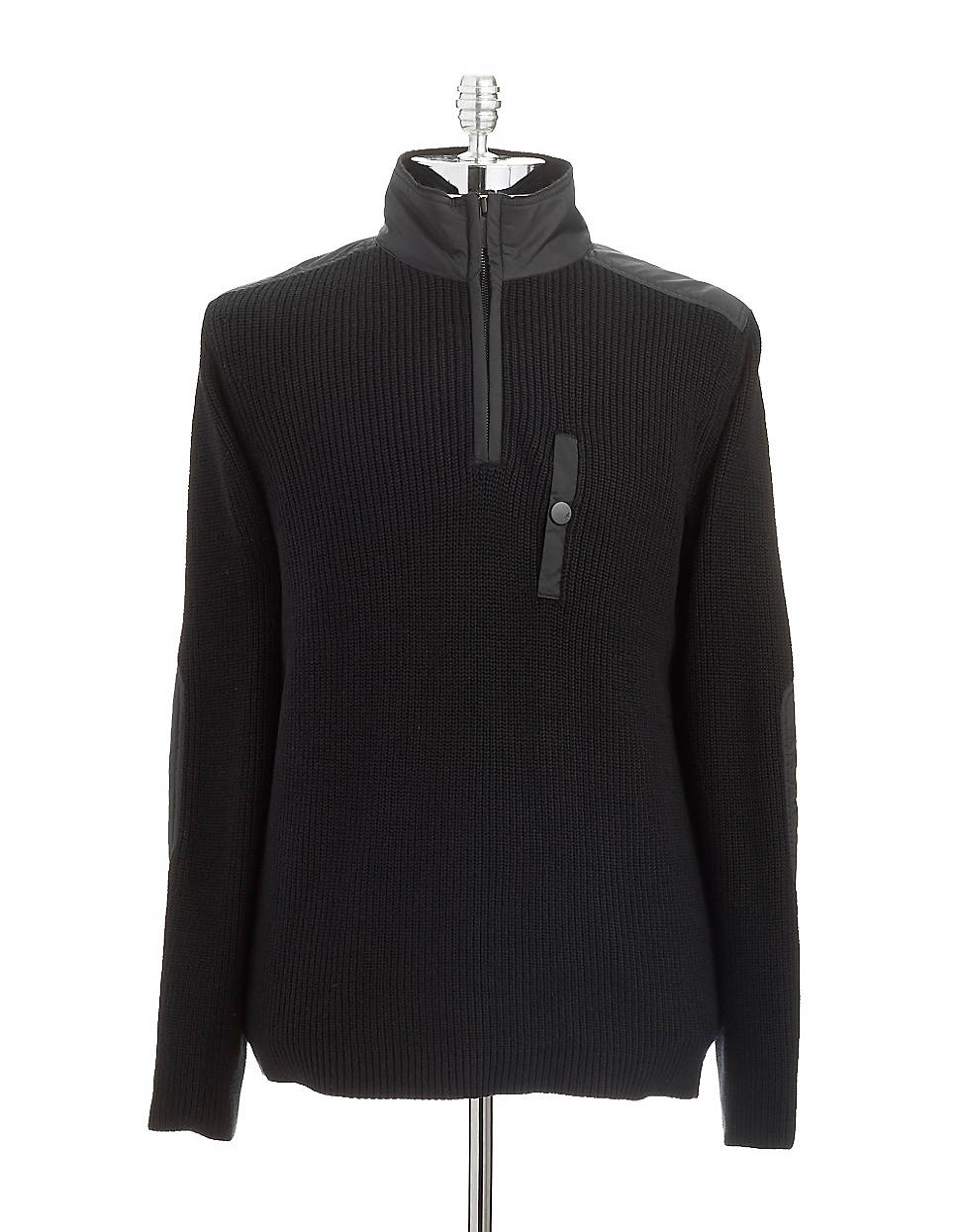 Kenneth Cole Mock Turtleneck Troyer Sweater in Black for Men | Lyst