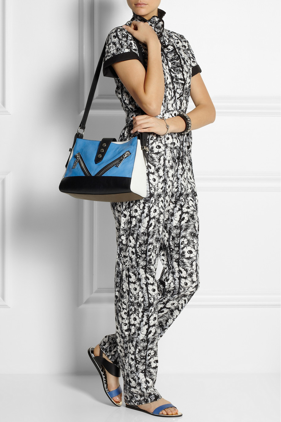 Kenzo Kalifornia Medium Leather Shoulder Bag in Blue Lyst