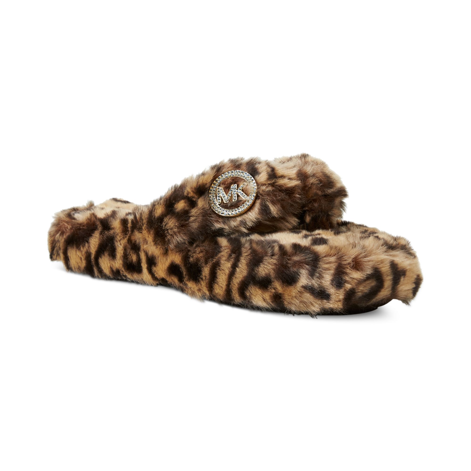 mk slippers fur