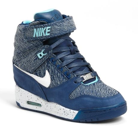 Nike Air Revolution Sky Hi Hidden Wedge Sneaker in Blue (Blue/ White ...