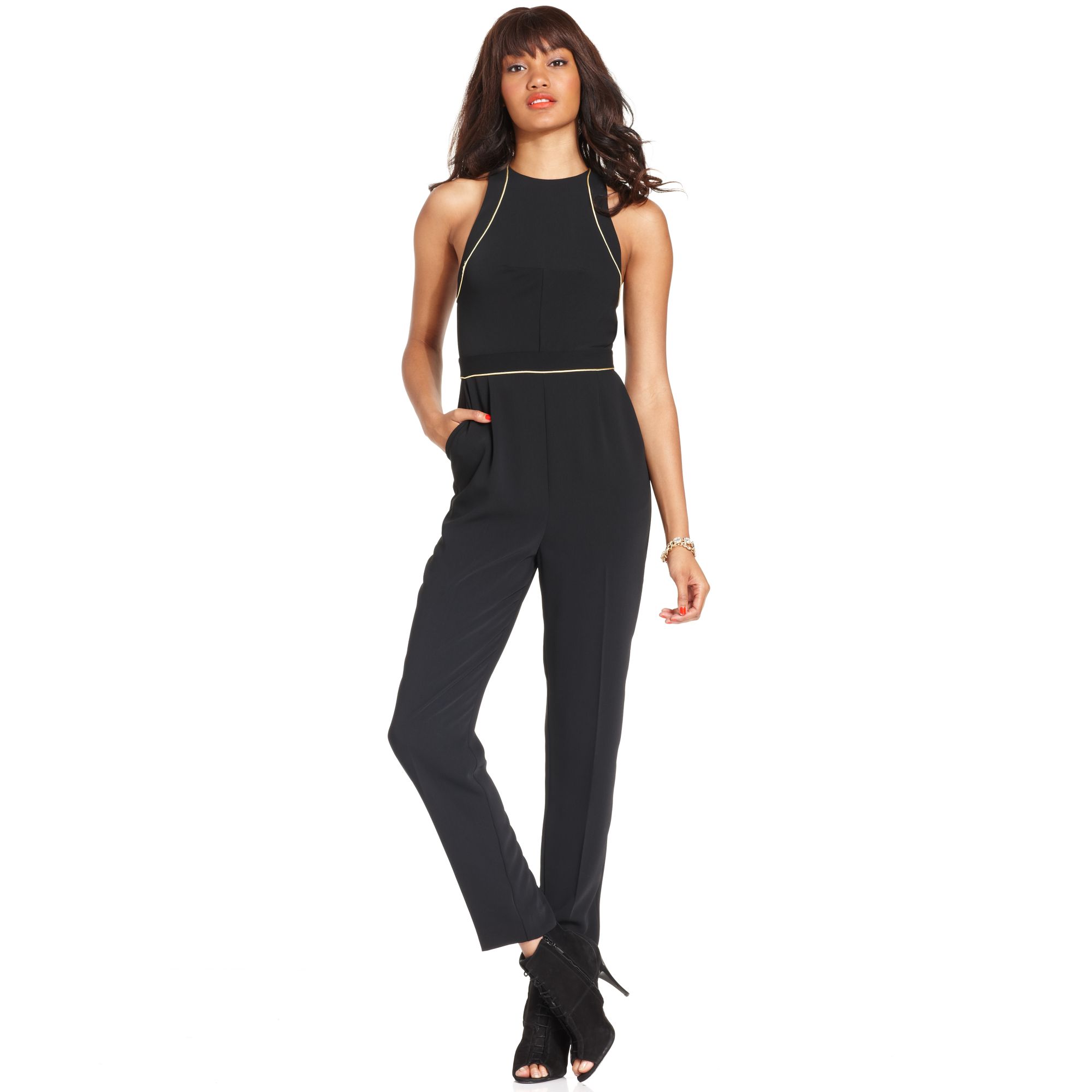 Lyst - Rachel Rachel Roy Sleeveless Cutout Straight Leg Jumpsuit in Black