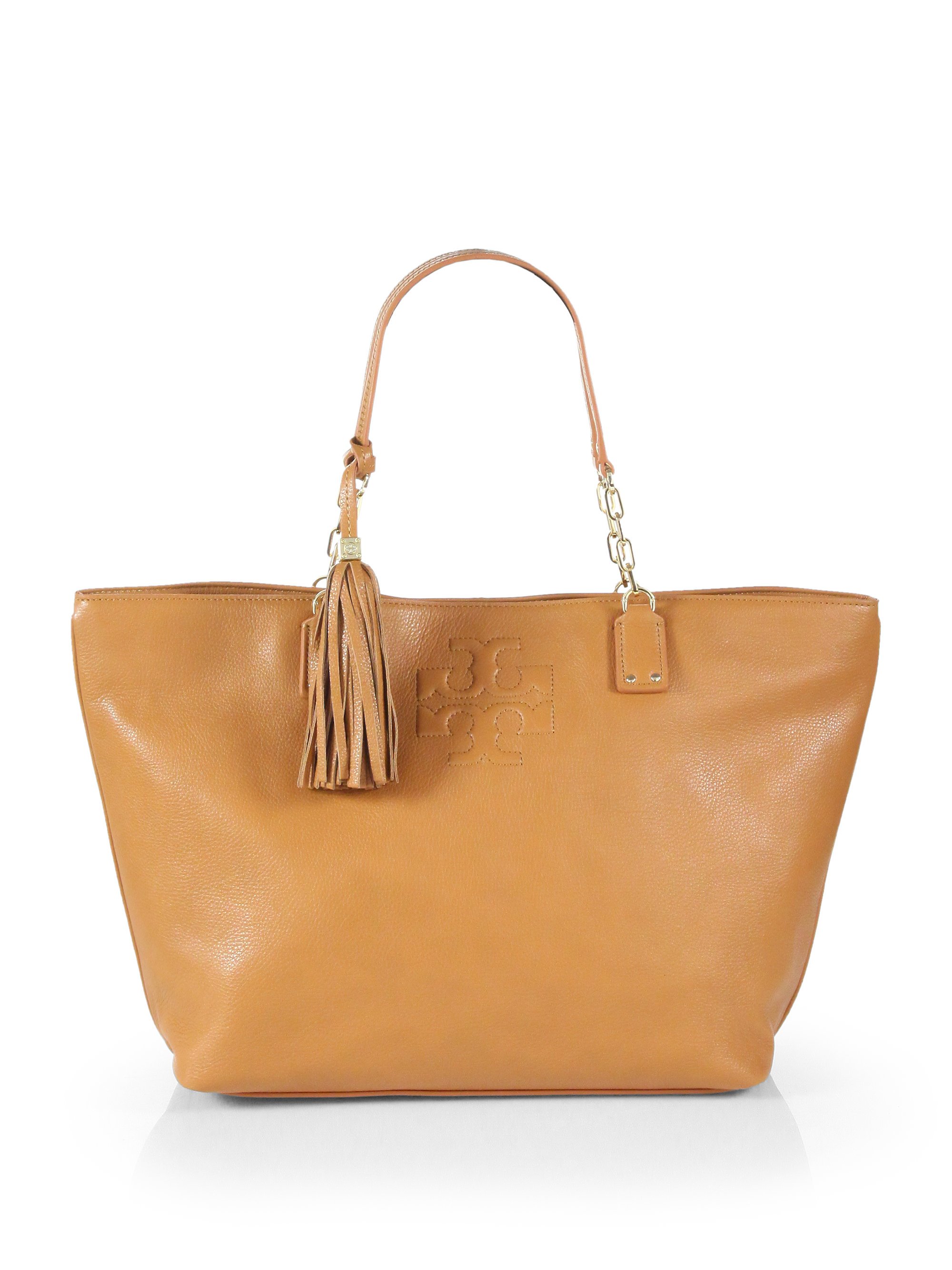 tory burch tan leather tote