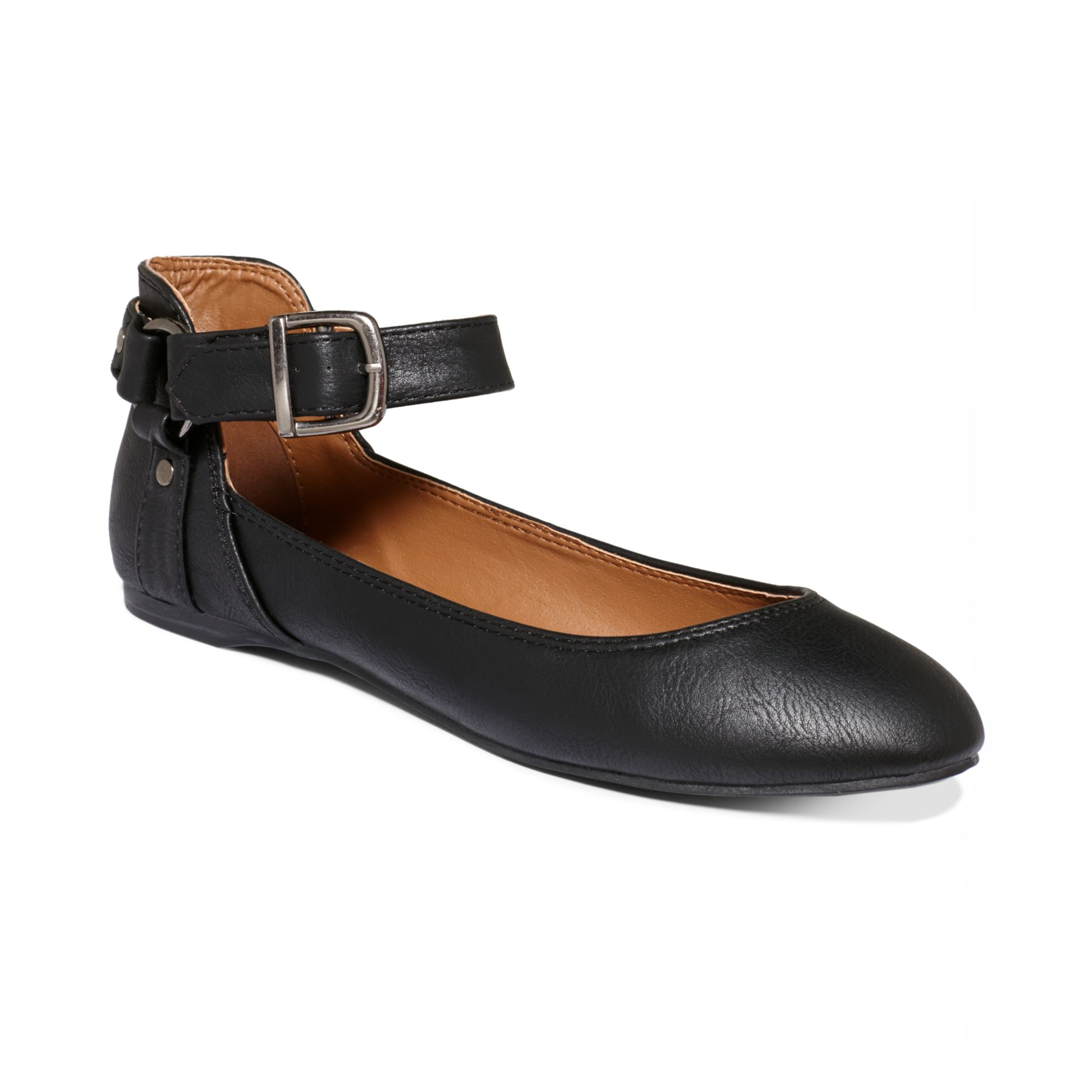 Fergie Fergalicious Mollie Ankle Strap Ballet Flats in Black | Lyst