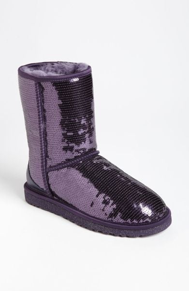 Ugg Classic Short Sparkle Boot in Purple (Purple Velvet) | Lyst