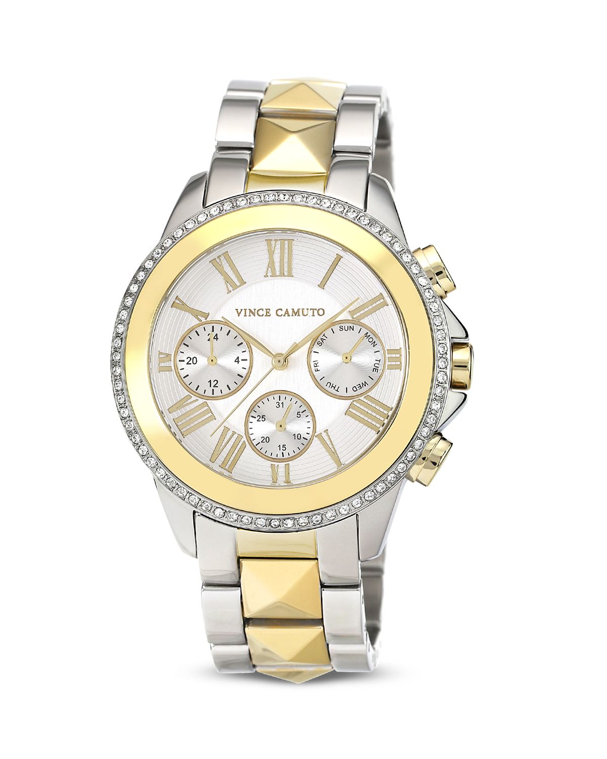Vince camuto Twotone Chronograph Watch 42mm in Metallic | Lyst