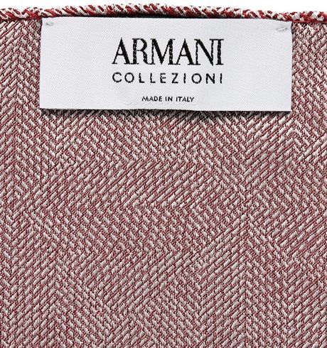 Armani Geometric Pattern Silk Pocket Square in Pink for Men (Red ...
