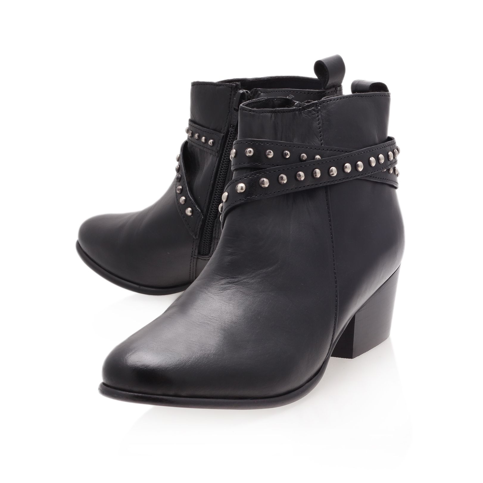 Carvela kurt geiger Tori Low Heel Ankle Boots in Black | Lyst