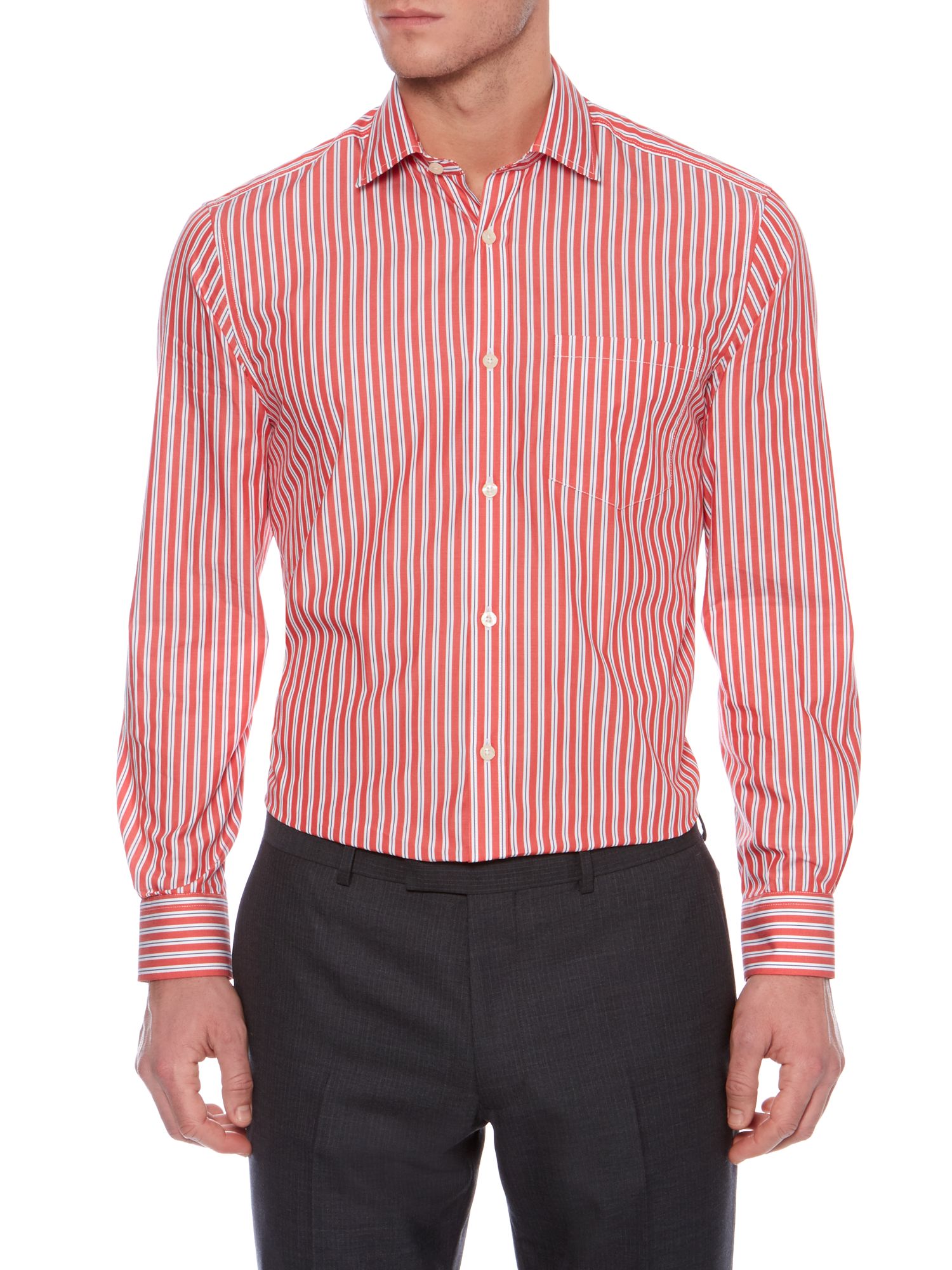 howick wallace wide stripe shirt with pocket in for lyst howick wallace wide stripe shirt with pocket in for lyst