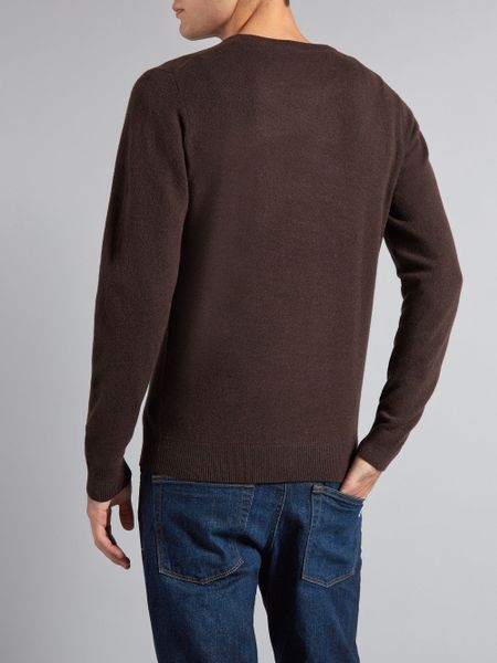 Lacoste Crew Neck Wool Sweater in Brown for Men | Lyst