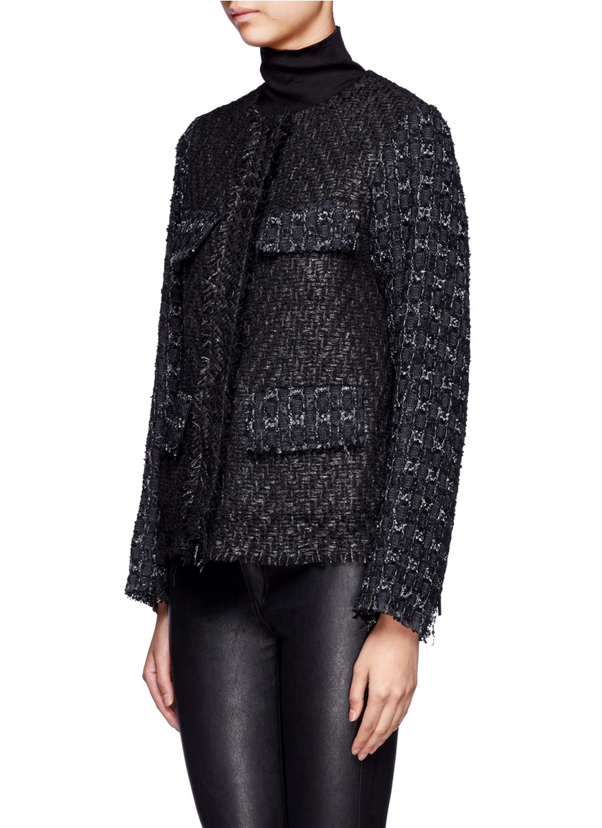 Lyst - Rag & Bone Chelsea Wool Blend Tweed Jacket in Black