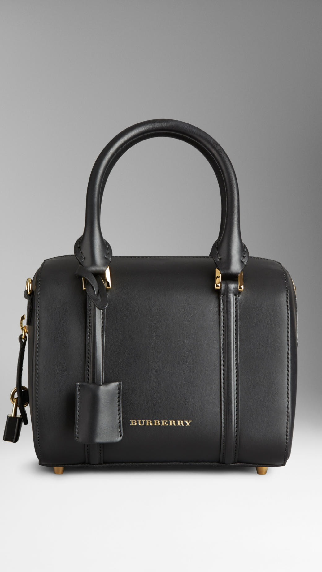 Burberry Small Sartorial Leather Bowling Bag in Black | Lyst