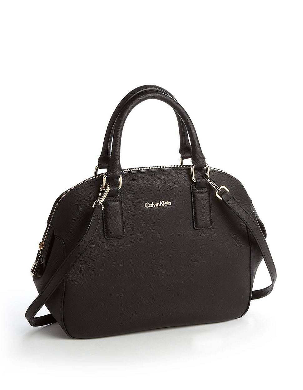 calvin klein black satchel handbag