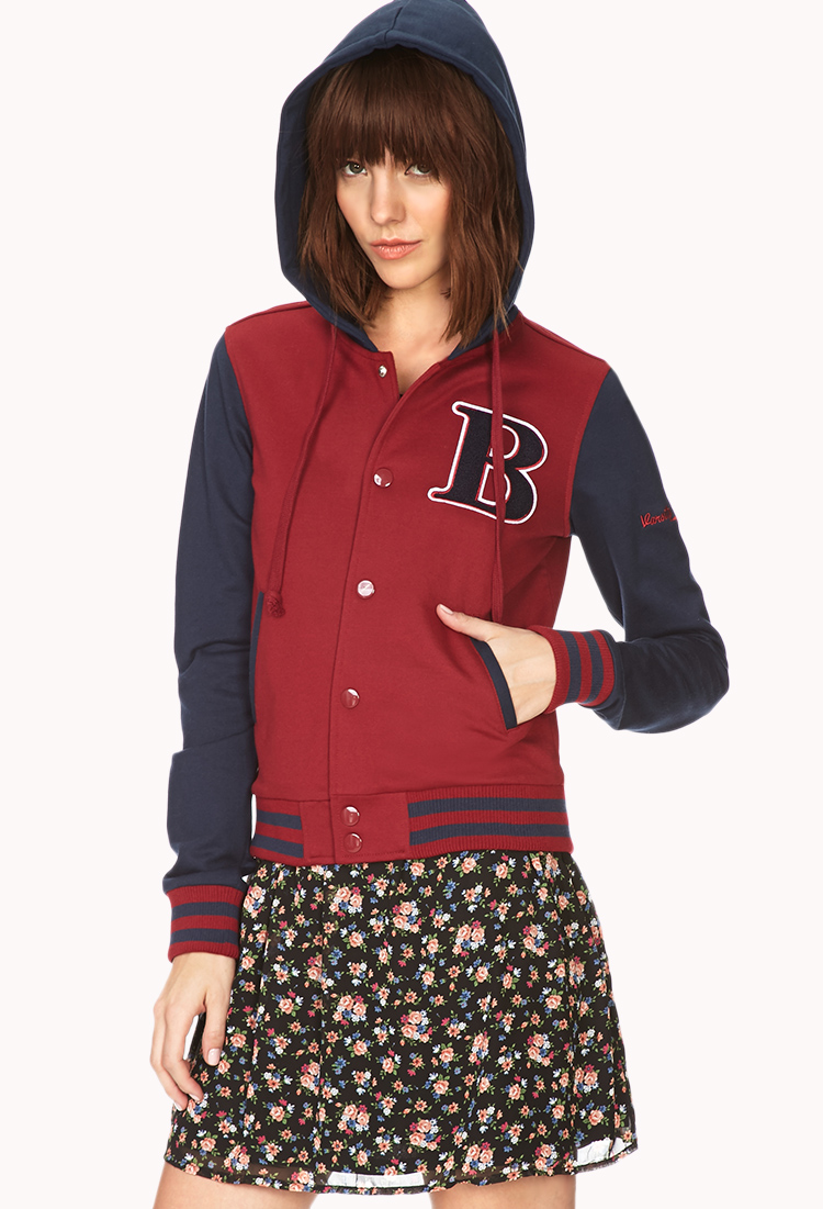 Forever 21 Varsity Team Jacket in Purple Lyst