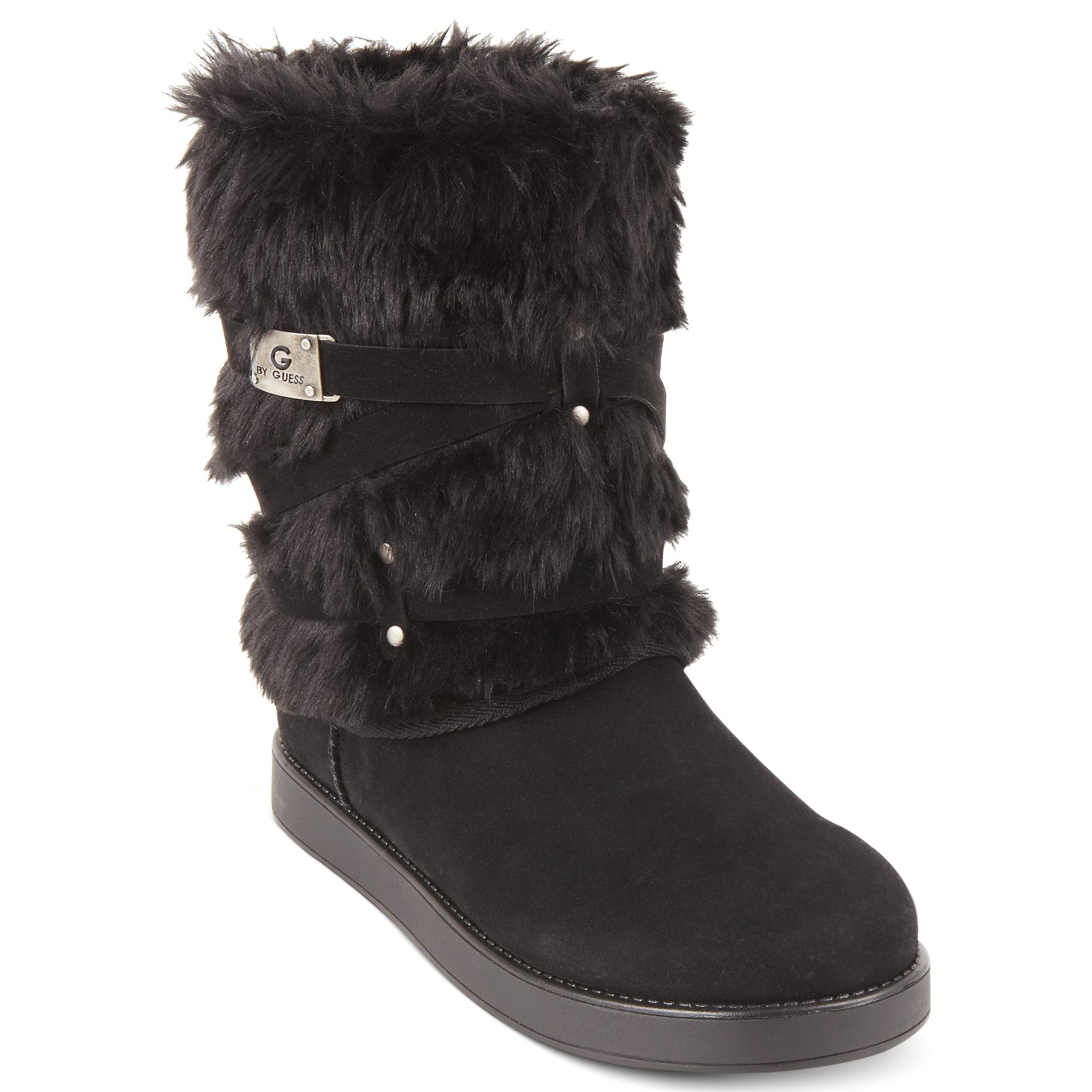 Lyst - G by guess Archy Faux-Fur Cold Weather Boots in Black