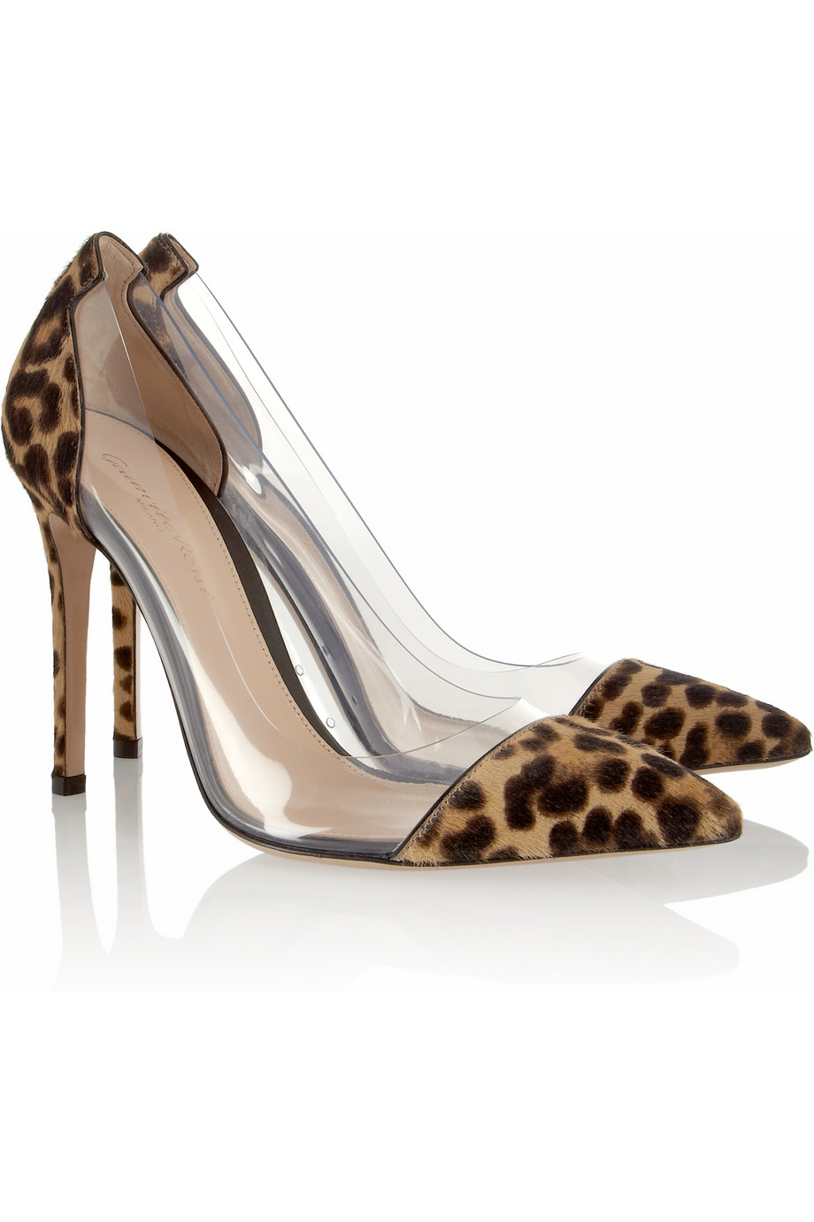 Lyst Gianvito Rossi Leopard Print Calf Hair And Pvc Pumps 