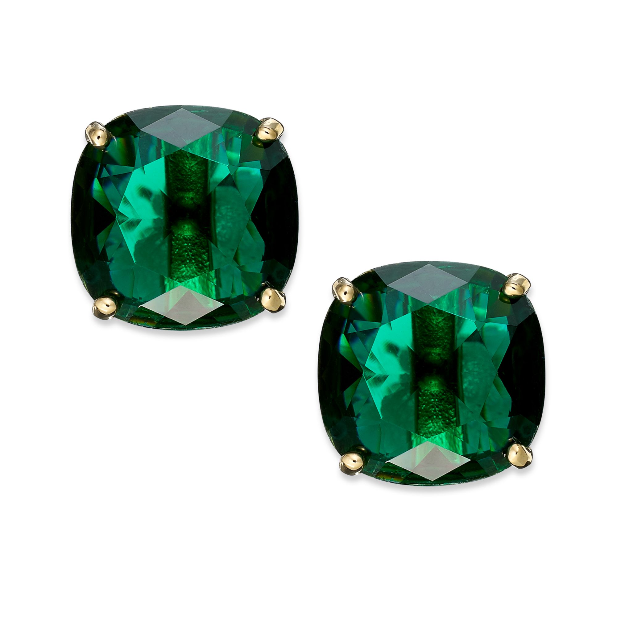 Kate spade new york New York Goldtone Green Stone Square Stud Earrings in Green Lyst
