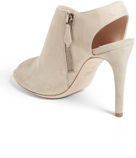 Miu Miu Peep Toe Slingback Bootie in Beige (Quartz) | Lyst