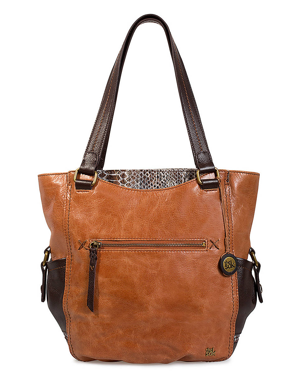 The Sak Kendra Leather Tote Bag in Brown - Lyst