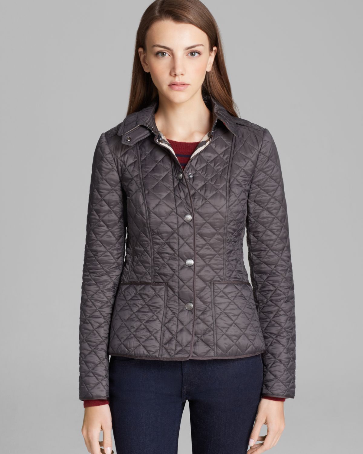 Burberry Brit Kencott Quilted Jacket in Gray (Flint) | Lyst