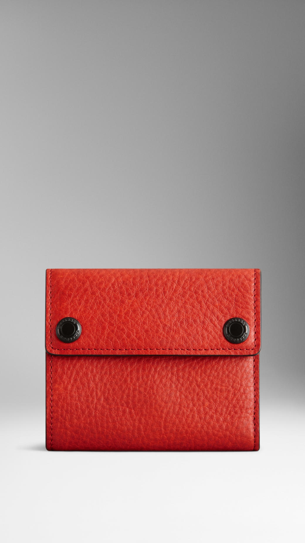 Burberry Pressstud Leather Folding Wallet in Red for Men (parade red ...