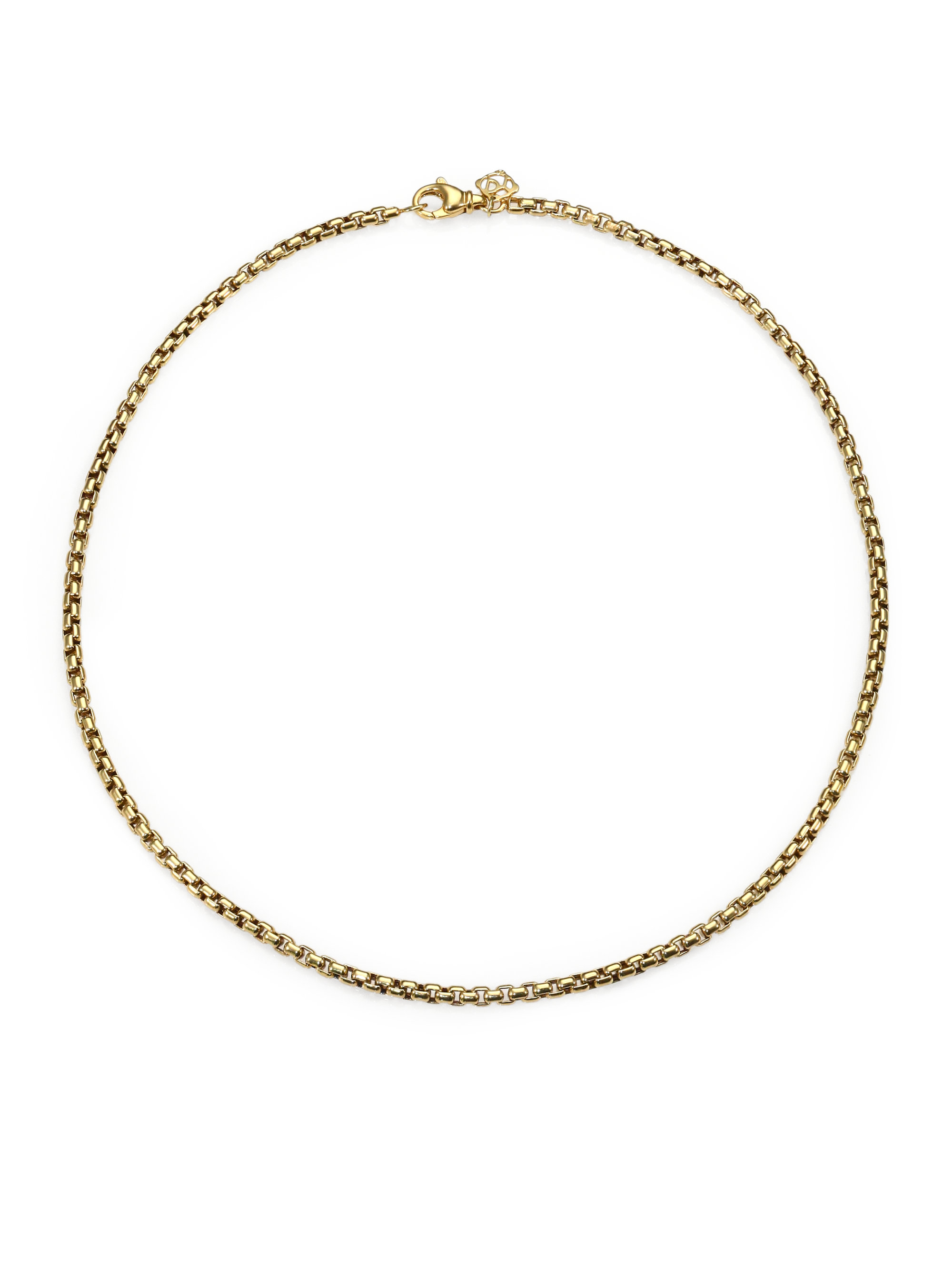 David Yurman 18k Gold Box Chain Necklace in Gold (NO COLOR) | Lyst