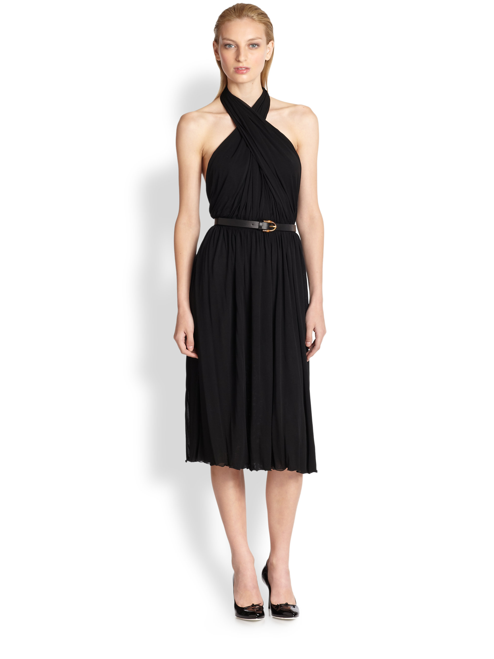 Lyst - Gucci Jersey Criss Cross Dress in Black