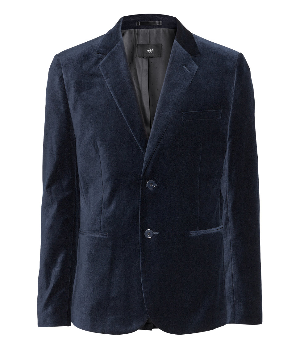 H&m Velvet Jacket in Blue for Men (Dark blue) | Lyst