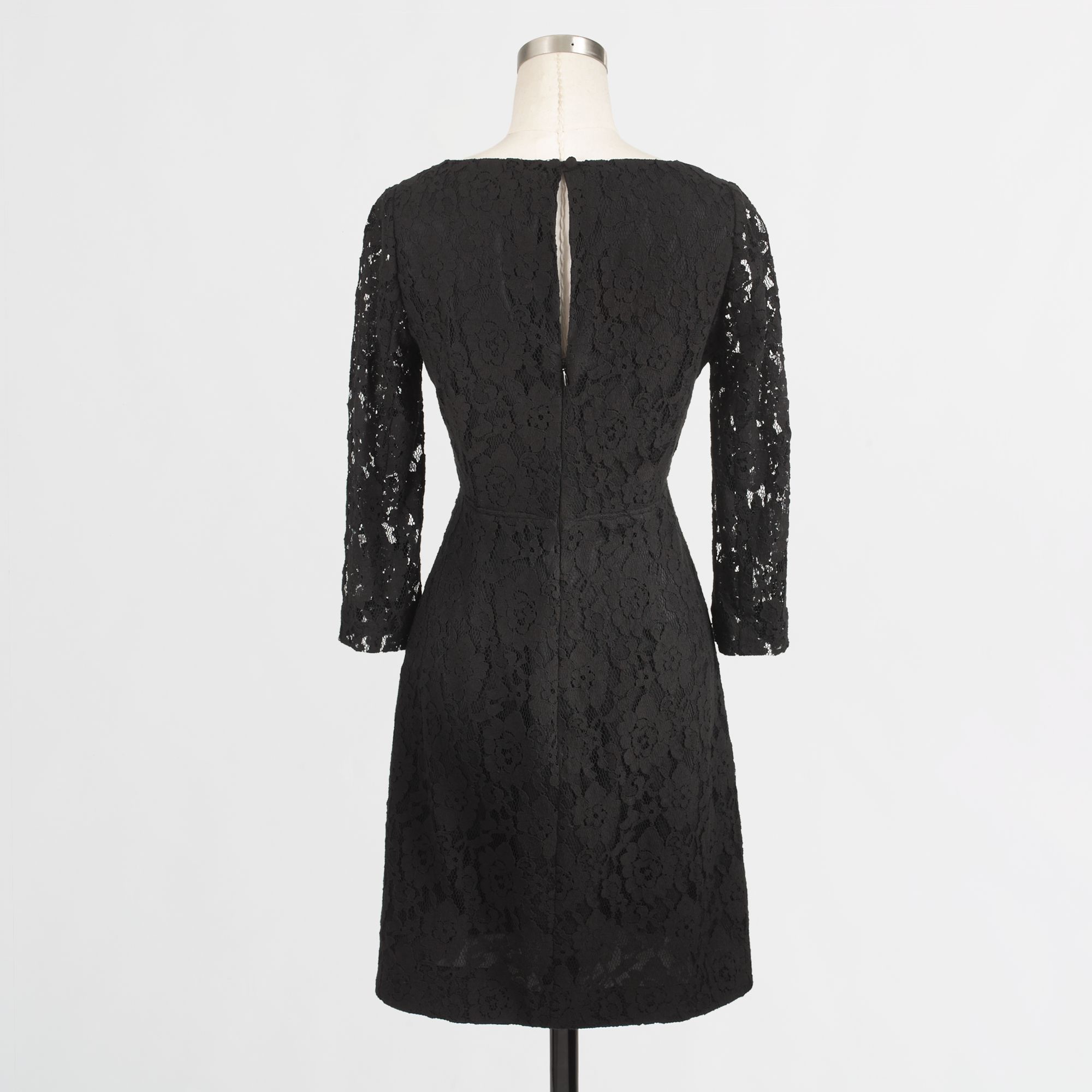 J.crew Factory Floral Lace V-neck Dress in Black | Lyst
