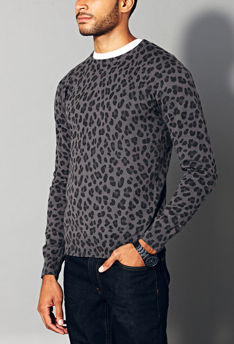mens leopard sweatshirt