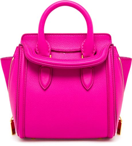 Alexander Mcqueen Heroine Mini Leather Bag in Pink | Lyst