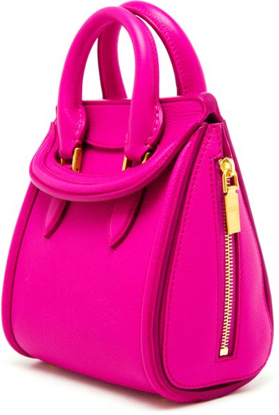 Alexander Mcqueen Heroine Mini Leather Bag in Pink | Lyst