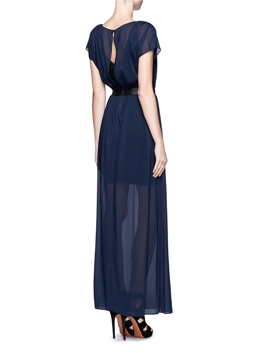 alice and olivia blue gown