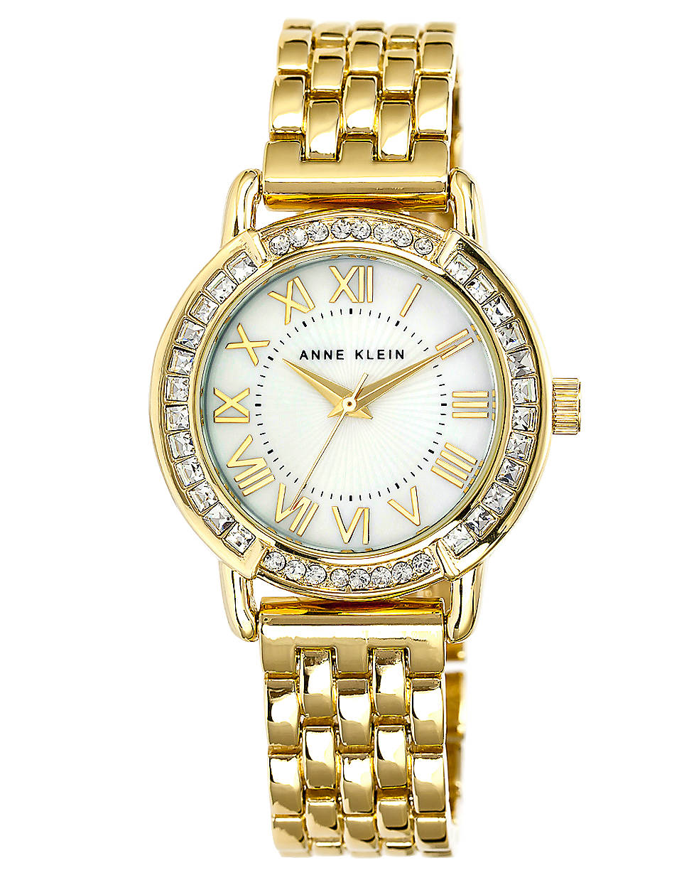 Anne Klein Goldtone Bracelet Watch with Swarovski Crystals in Gold | Lyst