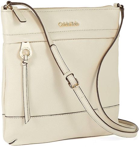 Calvin Klein Leather Crossbody Bag in White (ivory) | Lyst