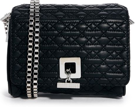 French Connection Quilted Leather Cross Body Bag in Black | Lyst