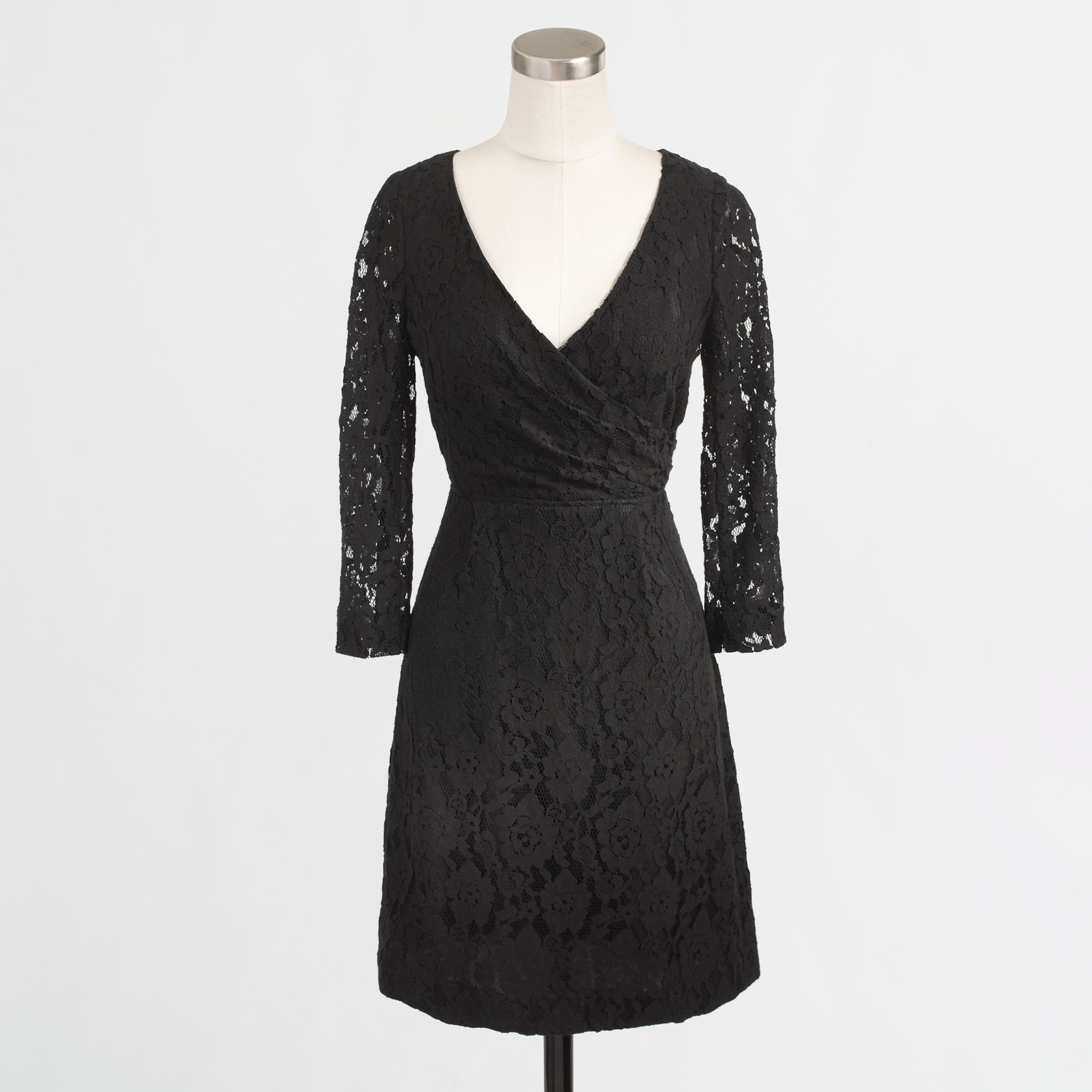 Lyst - J.Crew Factory Floral Lace V-neck Dress in Black