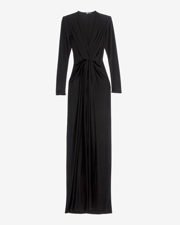 L'agence Long Sleeve Jersey Maxi Dress in Black | Lyst