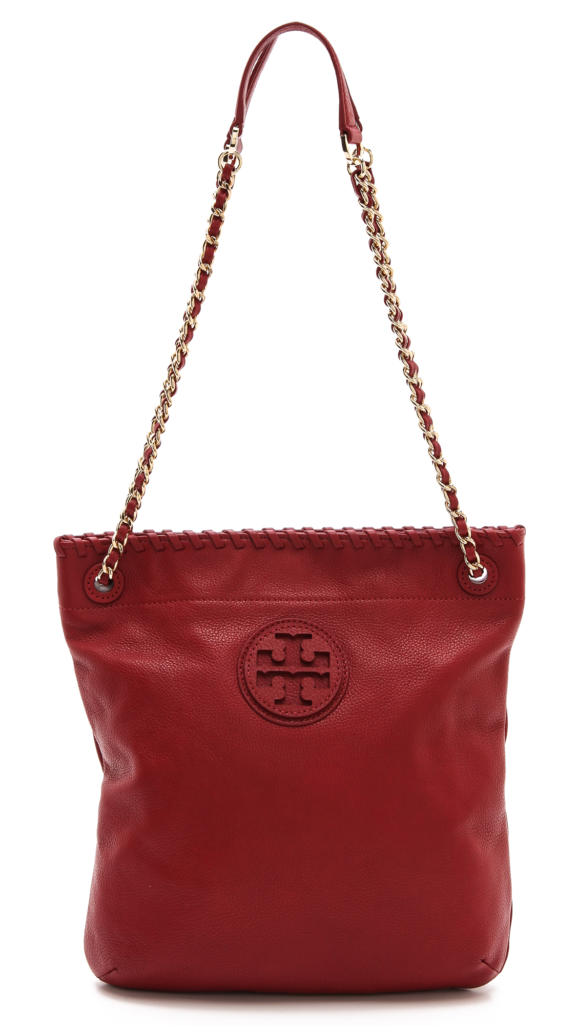 Tory Burch Marion Book Bag in Red (Rouge Red) | Lyst