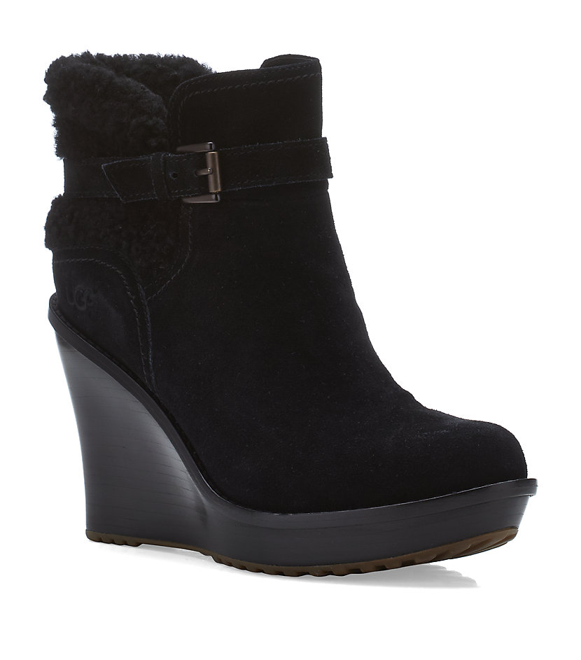 Ugg Anais Wedge Boot in Black | Lyst