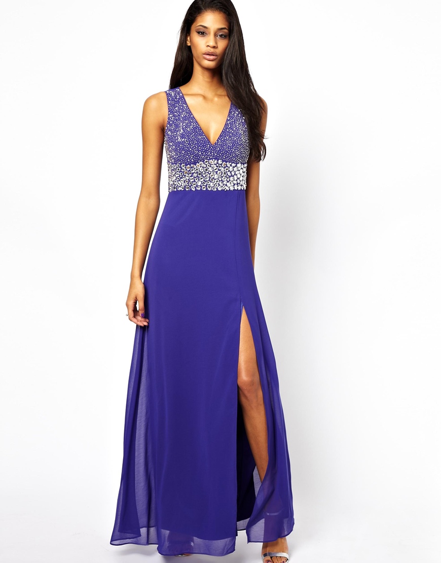 Lyst - Free People Lipsy Vip Maxi Dress with Embellished Top in Purple