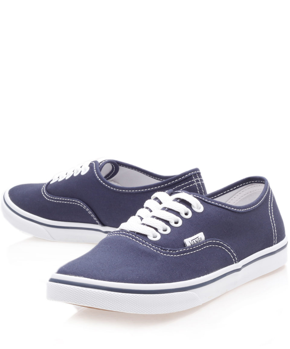 Lyst Vans Navy Authentic Lo Pro Trainers In Blue For lyst vans navy authentic lo pro trainers in blue for