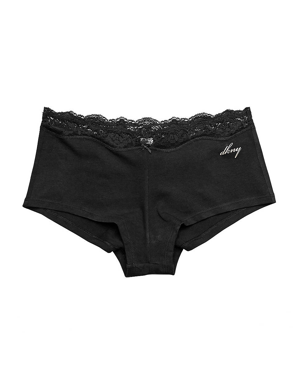 Dkny Lace Trimmed Boy Shorts in Black | Lyst