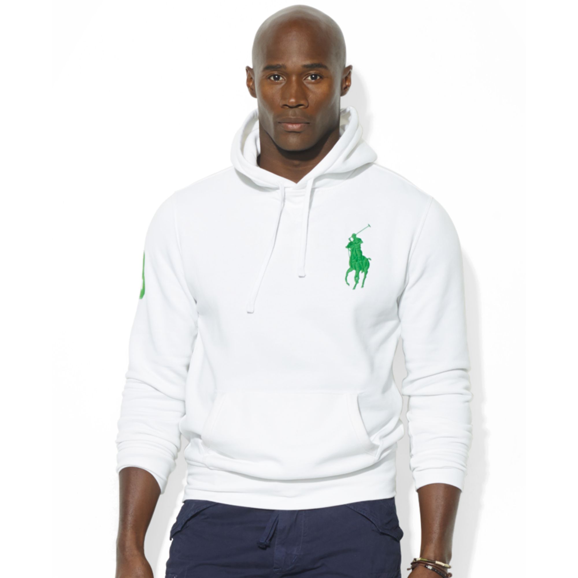 Ralph lauren Big Pony Beach Fleece Pullover Hoodie in White for Men | Lyst