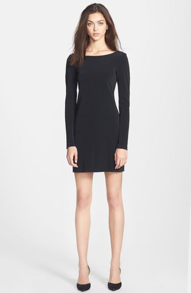 Theory Mimi Long Sleeve Shift Dress in Black | Lyst